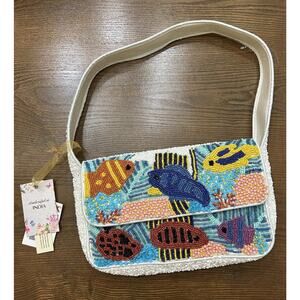 Viral Tiktok Swimming Fish Ocean Beaded Shoulder Purse Bag Made in India
